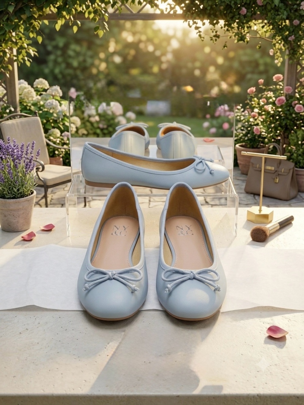 NY & Co Classic Blue Ballet Flats - Women - Size 8 - Picture 3 of 6